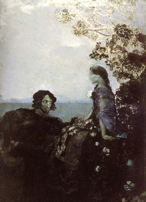 Mikhail Vrubel Hamlet and Ophelia Sweden oil painting art